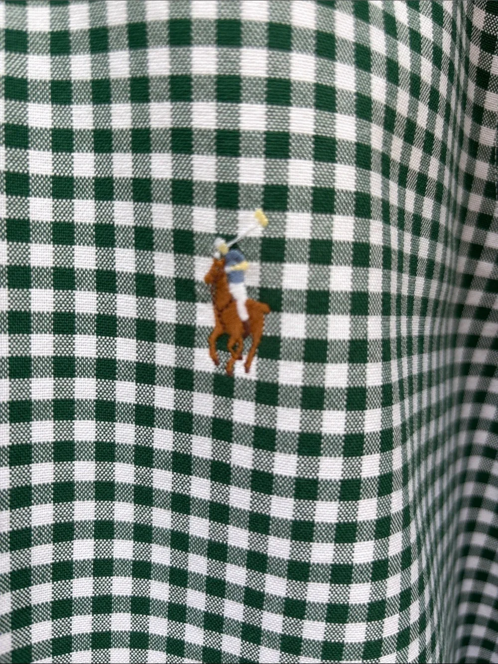 POLO RALPH LAUREN | Green Gingham Preppy Button Down Classic Fit Shirt | Size L